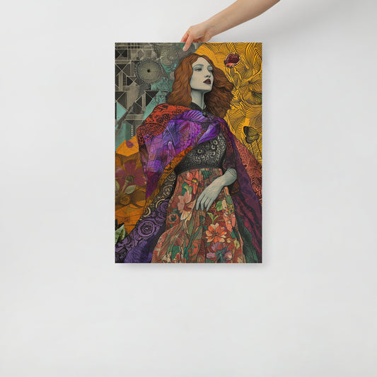 Boho Woman Portrait Poster - Wall Art - BISOULOUISE