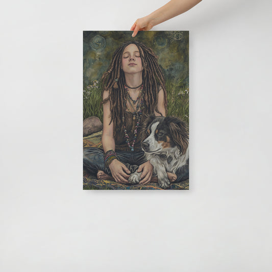 Bohemian Wall Art Prints - Hippie Portrait - BISOULOUISE